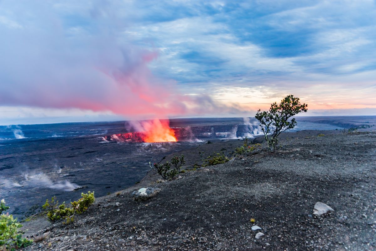 Halemaumau Crater at the summit of Kilauea