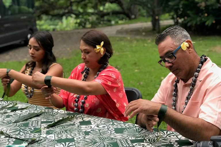 Hands-on Hawaiian cultural activity at Nutridge Estate